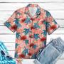 Hand Drawn Blue Turtle Coral Reef Pattern Hawaiian Shirt Summer Gifts