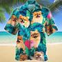 Heart Shape And Pomeranian Dog Lovers Gift Ideas Summer Beach Palm Tree Hawaiian Shirt Summer Gifts