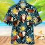 Hereford Cattle Lovers Blue And Yellow Plants Hawaiian Shirt Summer Gifts