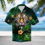 Hiding Tiger In Flower And Leaves Hawaiian Shirt, Short Sleeve Hawaiian Aloha Shirt For Men And Women Summer Gifts