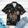 Hiding Tiger Let�S Get Lost Tropical Hibiscus On Black Pattern Hawaiian Shirt Summer Gifts