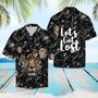 Hiding Tiger Let�S Get Lost Tropical Hibiscus On Black Pattern Hawaiian Shirt Summer Gifts