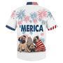 Love Pug Of July Hawaiian Shirt, Independence Day Hawaii Shirt For Men, Women Summer Gifts