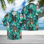 Lovely Pit Bull On Leaves Design Hawaiian Shirt Summer Gifts