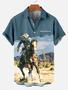 Men's Nostalgic Comic Retro Denim Short Sleeve Hawaiian Shirt Summer Gifts