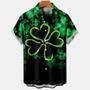 Men's St. Patrick's Clover Hawaiian Shirt, Shamrock Shirt, Irish Day Hawaiian Shirt Summer Gifts