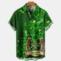 Men's St. Patrick's Day Horseshoe Clover Print Hawaiian Shirt, Irish Day Hawaiian Shirt Summer Gifts