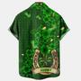 Men's St. Patrick's Day Horseshoe Clover Print Hawaiian Shirt, Irish Day Hawaiian Shirt Summer Gifts