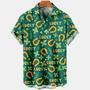 Men's St. Patrick's Day Lucky Clover Horseshoe Print Casual Short Sleeve Shirt, Irish Day Hawaiian Shirt Summer Gifts