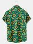 Men's St. Patrick's Day Lucky Clover Horseshoe Print Casual Short Sleeve Shirt, Irish Day Hawaiian Shirt Summer Gifts