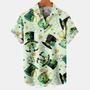 Men's St. Patrick's Day Shamrock Hat Print Casual Short Sleeve Shirt, Shamrock Shirt, Irish Day Hawaiian Shirt Summer Gifts