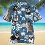 Miniature Schnauzer Different Poses Dog Lovers Blue Tribal Pattern Hawaiian Shirt Summer Gifts