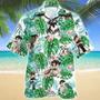 Miniature Schnauzer Dog Tropical Plant Montera Leaves Pattern Hawaiian Shirt Summer Gifts