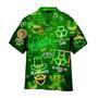 Neon Light Black St Patricks Day Aloha Hawaiian Shirts For Men & For Women Summer Gifts