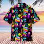 Neon Rainbow Lgbt Tropical Hawaiian Shirt, Lgbt Shirt, Lesbian Shirt, Gay Shirt Summer Gifts