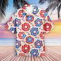 Of July Donuts America Pink And Blue Aloha Hawaiian Shirt Summer Gifts