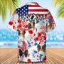 Papillon Flower American Flag Hawaiian Shirt, Summer Aloha Shirt, Men Hawaiian Shirt, Gift For Summer Summer Gifts