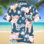 Pig Blue Tribal Pattern Hawaiian Shirt Summer Gifts