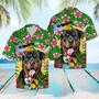 Playful Rottweiler Chilling Summer Party Pattern Hawaiian Shirt Summer Gifts