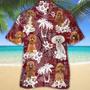 Poodle Red Hawaiian Shirt, Gift For Dog Lover Shirts, Men's Hawaiian Shirt, Summer Hawaiian Aloha Shirt Summer Gifts