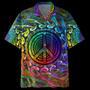 Psychedelic Shirt- Peace Sign- Hawaiian Shirt Summer Gifts