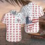 Rooster American Flag Hawaiian Shirt - Of July Button Down Aloha Shirt Summer Gifts