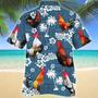 Rooster Lovers Blue Tribal Hawaiian Shirt Summer Gifts