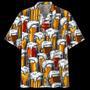 Seamless Beer Watercolor Design Hawaiian Shirt Summer Gifts