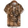 Skull Vintage Hawaiian Shirt For Men, Men's Short Sleeve Skull Aloha Shirt, Gift For Skull Lover Summer Gifts