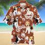 So Cute Wire Fox Terrier Dog Red Tribal Pattern Hawaiian Shirt Summer Gifts