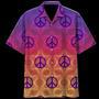 Spiritual Hippie Floral Pattern Peace Sign Tie Dye Trippy Hawaiian Shirt Summer Gifts