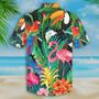 Toucan And Flamingo Ornamental Hawaiian Shirt, Flamingo Flower Hawaii Shirt Summer Gifts