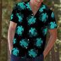 Turtle Hawaiian Shirt For Men, Women, Turtle Dark Turquoise And Black Hawaiian Shirt Summer Gifts