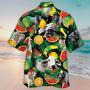 Unisex Brahman Cattle Lovers Tropical Fruits Hawaiian Shirt For Men, Aloha Hawaiian Shirt Short Sleeve Hawaiian Summer Gifts