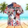 Unisex Goat In American Flag Patterns Hawaiian Shirt Summer Gifts