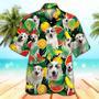 Unisex Great Pyrenees Dog Lovers Tropical Fruit Hawaiian Shirt For Men, Aloha Hawaiian Shirt Short Sleeve Hawaiian Summer Gifts