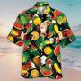 Unisex Hereford Cattle Lovers Tropical Fruits Hawaiian Shirt For Men, Aloha Hawaiian Shirt Short Sleeve Hawaiian For Men. Summer Gifts