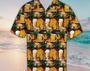 Unisex Palm & Beer Print Palm Tree Hawaiian Shirt Tropical Hawaiian Shirt, Aloha Hawaiian Shirt Short Sleeve Hawaiian Summer Gifts