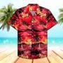 Unisex Palm Tree Red Hawaiian Shirt Tropical Hawaiian Shirt, Aloha Hawaiian Shirt Short Sleeve Hawaiian Summer Gifts