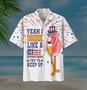 Yeah I Drink Like A Girl Charming Flamingo And Beer White Theme Hawaiian Shirt Summer Gifts