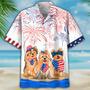 Yorkshire Terrier Independence In Comping, Men's Usa Patriotic Hawaiian Shirt Summer Gifts