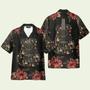 Acoustic Guitar Tropical Flowers Hawaiian Shirt