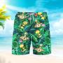 Alien Ufo Hippie Peace Life Green Beach Shorts For Men