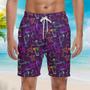 Amazing Night Happy Cocktails Flowers Beach Shorts For Men