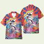 Astronaut Surfing In Hippie Trippy Mountain Hawaiian Shirt