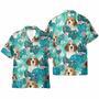 Beagle In Tropical Green Leaves Hawaiian Shirt