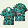 Bear In Tropical Green Leaves Hawaiian Shirt