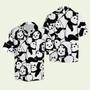 Black And White Cute Panda Hawaiian Shirt