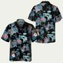 Blue Tropical Flower Drum Hawaiian Shirt