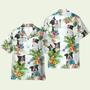 Border Collie Dog Tropical Flower Hawaiian Shirt